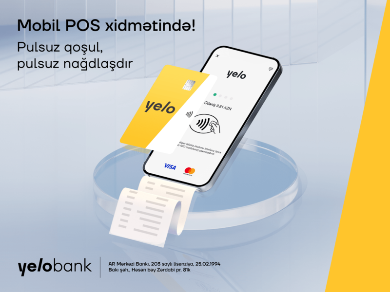 Yelo Bank biznes sahibləri üçün Mobil POS xidmətini təqdim edir