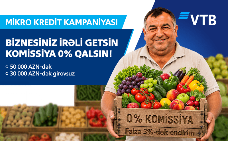 Biznesiniz irəli getsin, komissiya 0% qalsın