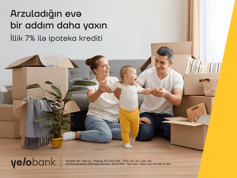 Yelo Bank-ın sərfəli ipoteka kreditini qaçırma