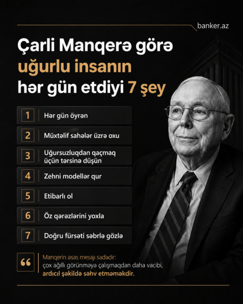 Çarli Manqerə görə çox uğurlu insanların hər gün etdiyi 7 şey