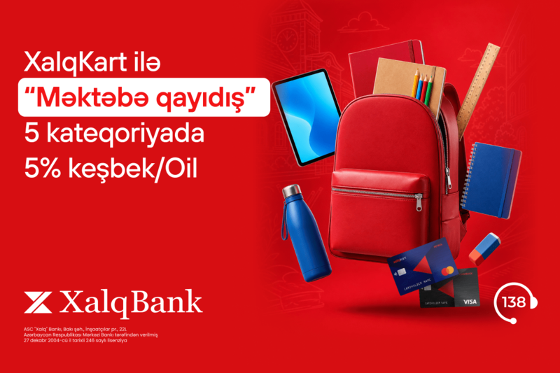 XalqKartda 5% keşbeklə 