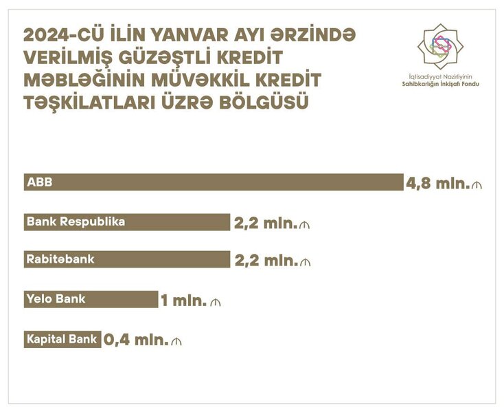 Yanvarda ən çox məbləğdə güzəştli kredit verən banklar – Siyahı