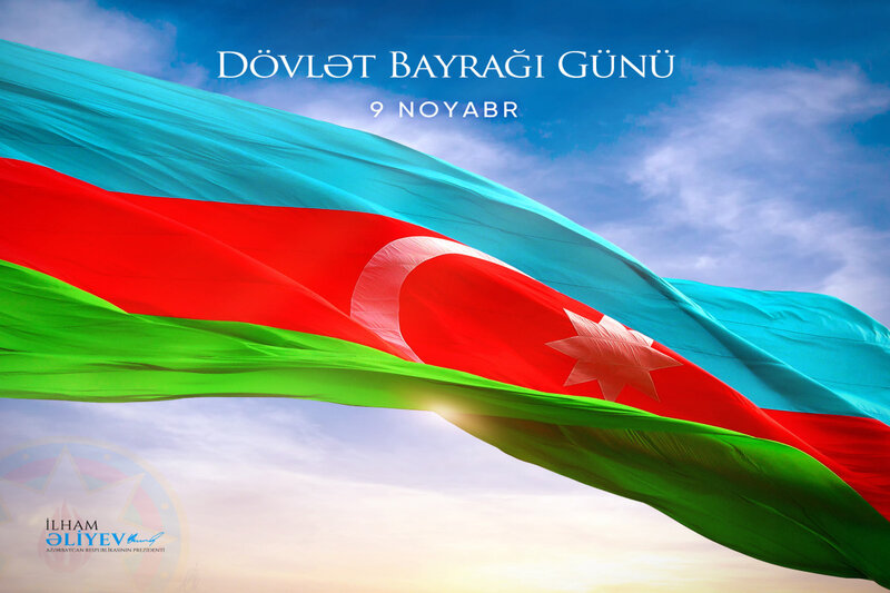 Prezidentdən Dövlət Bayrağı Günü ilə bağlı PAYLAŞIM - FOTO