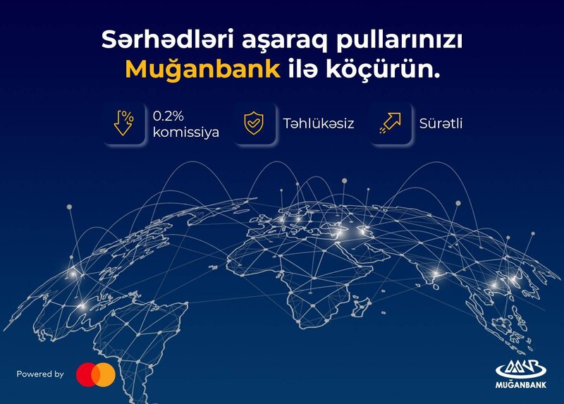 Sərhədləri aşaraq pullarınızı Muğanbank ilə köçürün