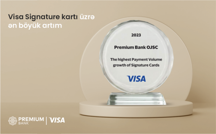 Premium Bank Visa tərəfindən mükafatlara layiq görüldü