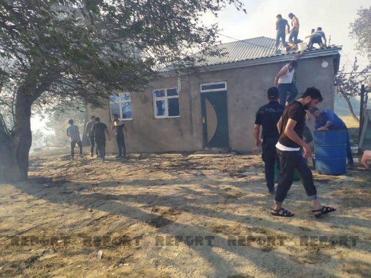 Şabrandakı meşə yanğını evlərə keçdi