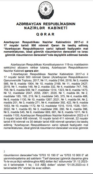 Azərbaycan şalot soğanı idxalını gömrük rüsumundan azad edib